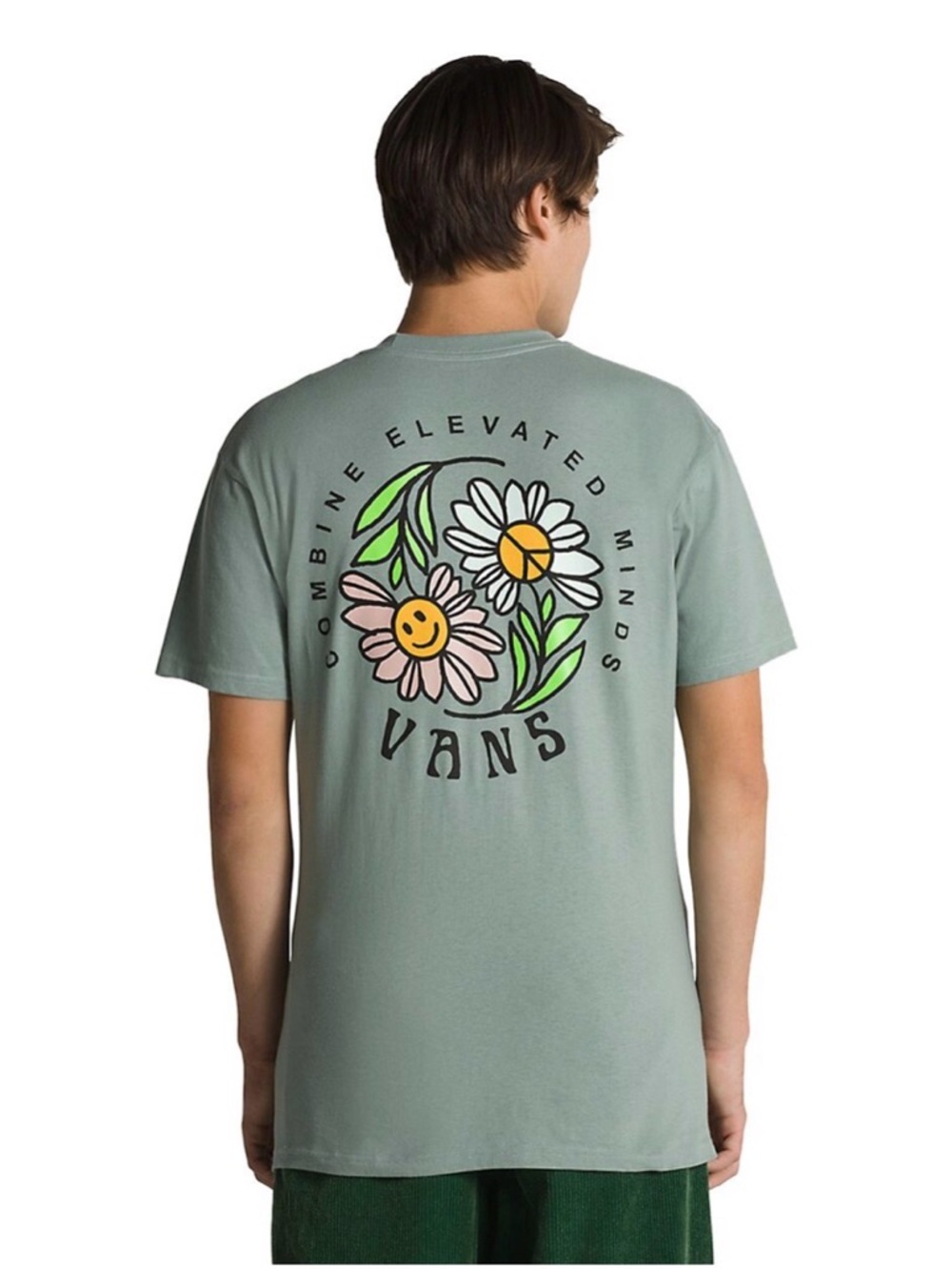 Vans Sage Green Graphic Daisy Elevated Minds Tee - Men's Short Sleeve